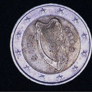 2002 2 Euro Coin with Harp Design